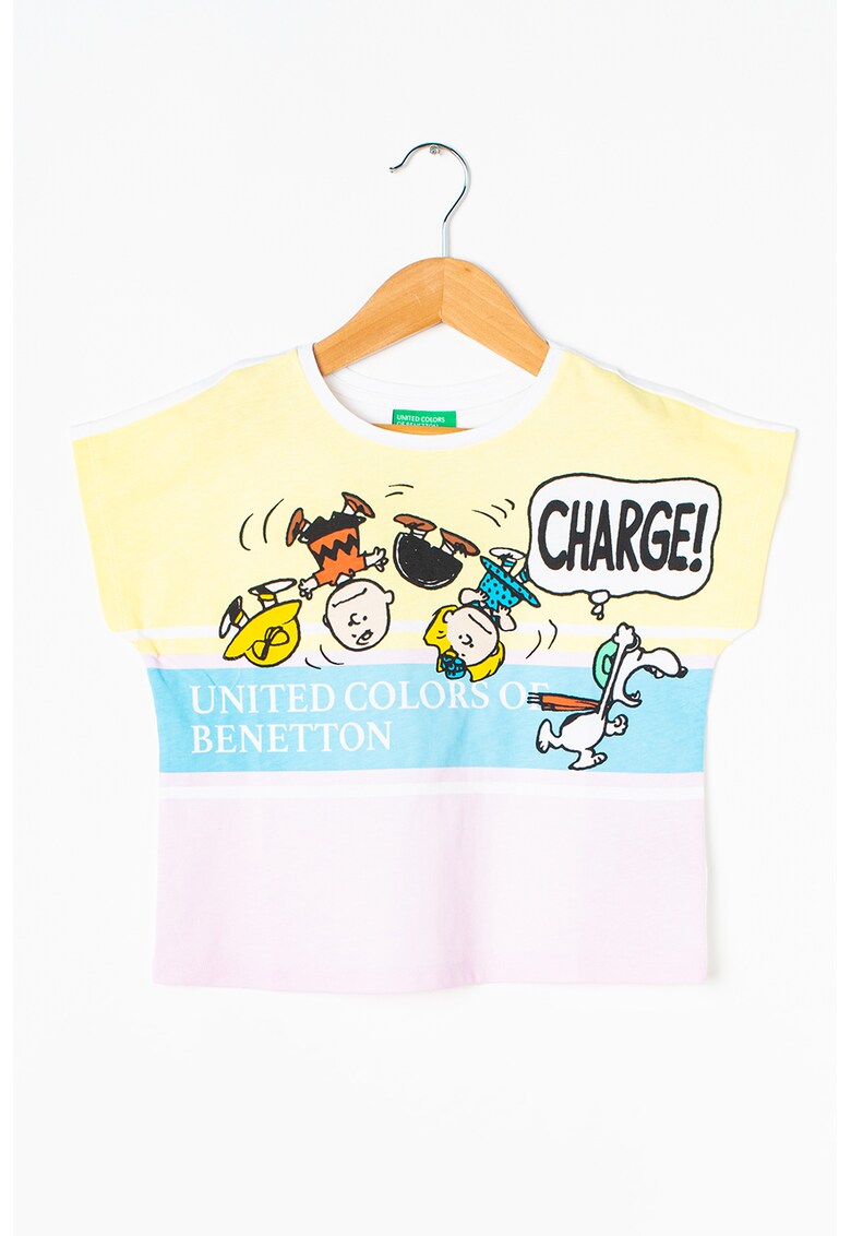 Tricou crop cu imprimeu cu tematica Snoopy
