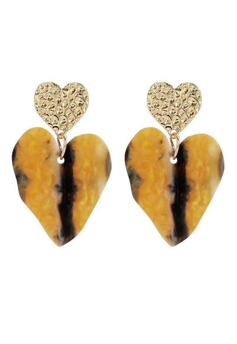 Cercei aurii - forma de inima galbena - Solvay C19 -