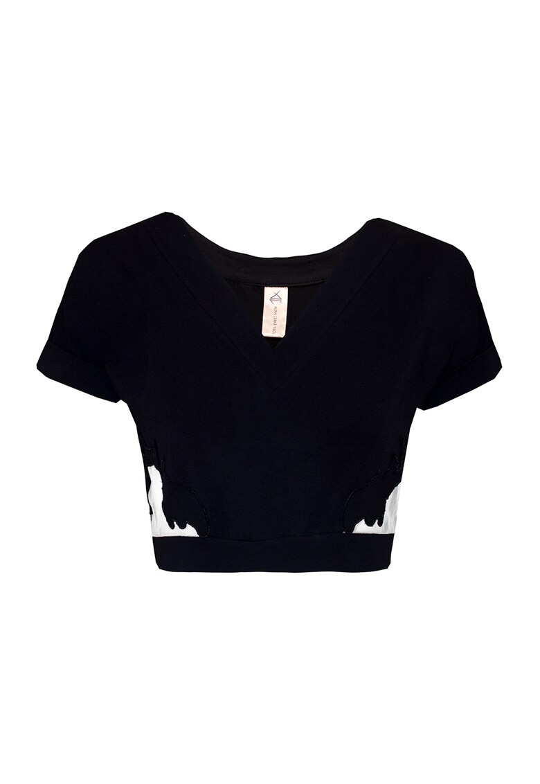 Tricou crop cu insertii de plasa Wing