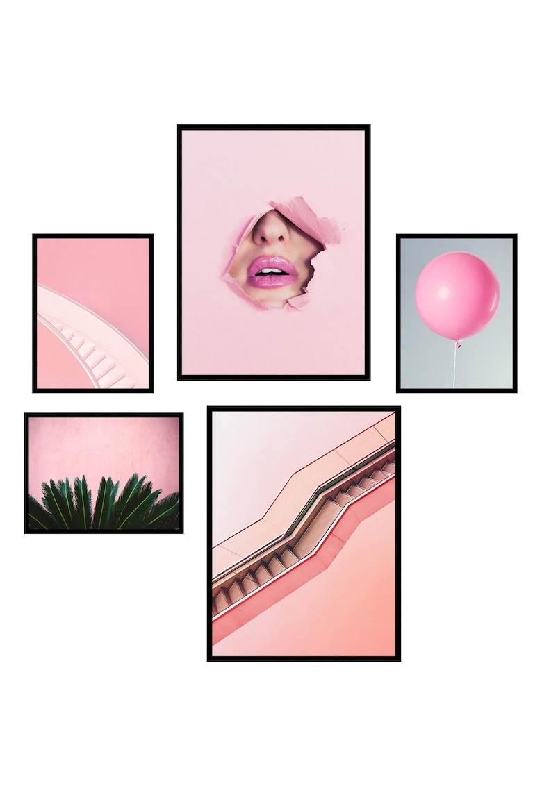 Set 5 tablouri decorative Pink 2023 ❤️ Pret Super fashiondays imagine noua 2022