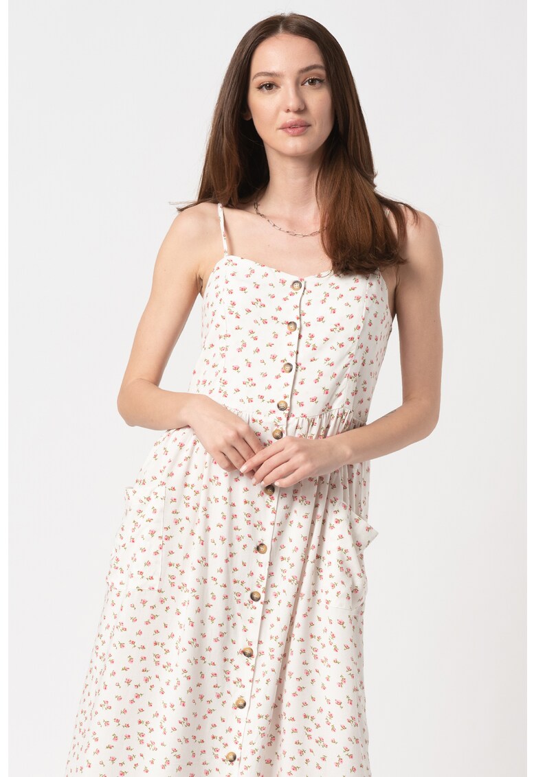 Rochie midi fara maneci cu buzunare laterale Rahijo