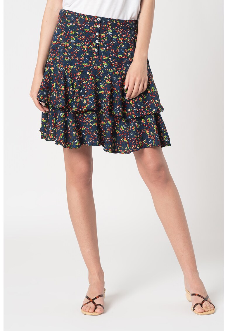 Fusta cu volane si model floral Bikote