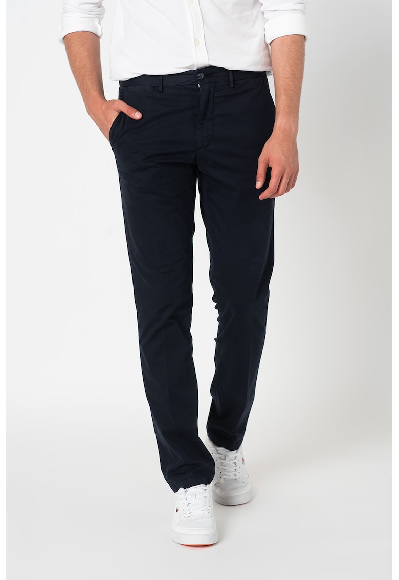 Pantaloni chino regular fit cu talie joasa