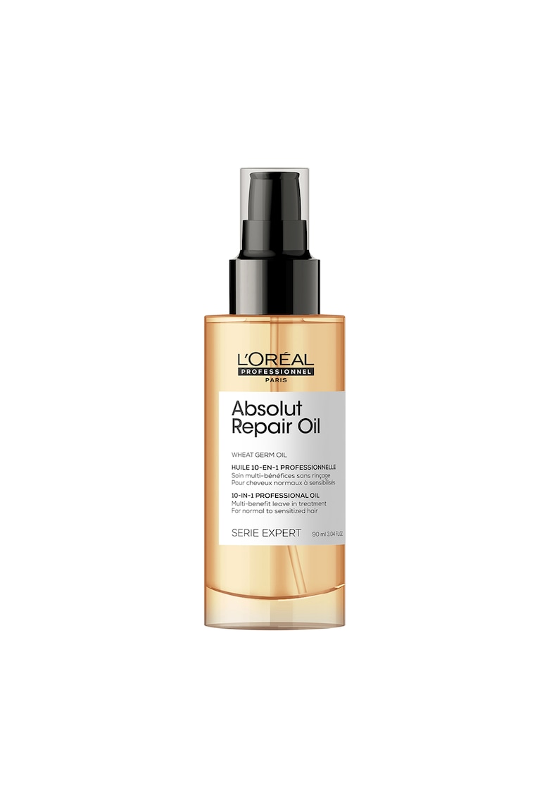 Ulei de par - L’Oreal Professionnel Serie Expert Absolut Repair - multi-beneficii - fara clatire - pentru par uscat si deteriorat - cu ulei de germeni de grau & proteine pentru restructurarea si refacerea fibrei - 90ml