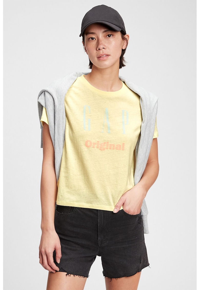 Tricou scurt din bumbac cu logo