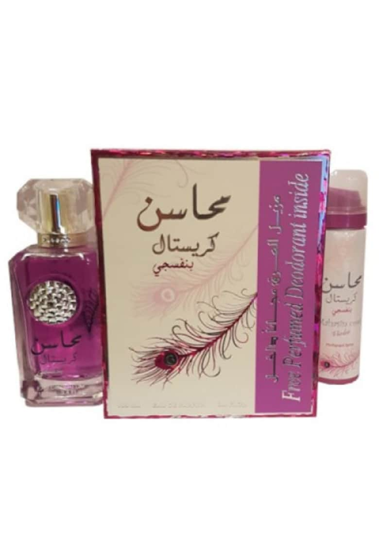 Set Mahasin Crystal Violet - Femei: Apa de Parfum - 100 ml + Deodorant Spray - 50 ml