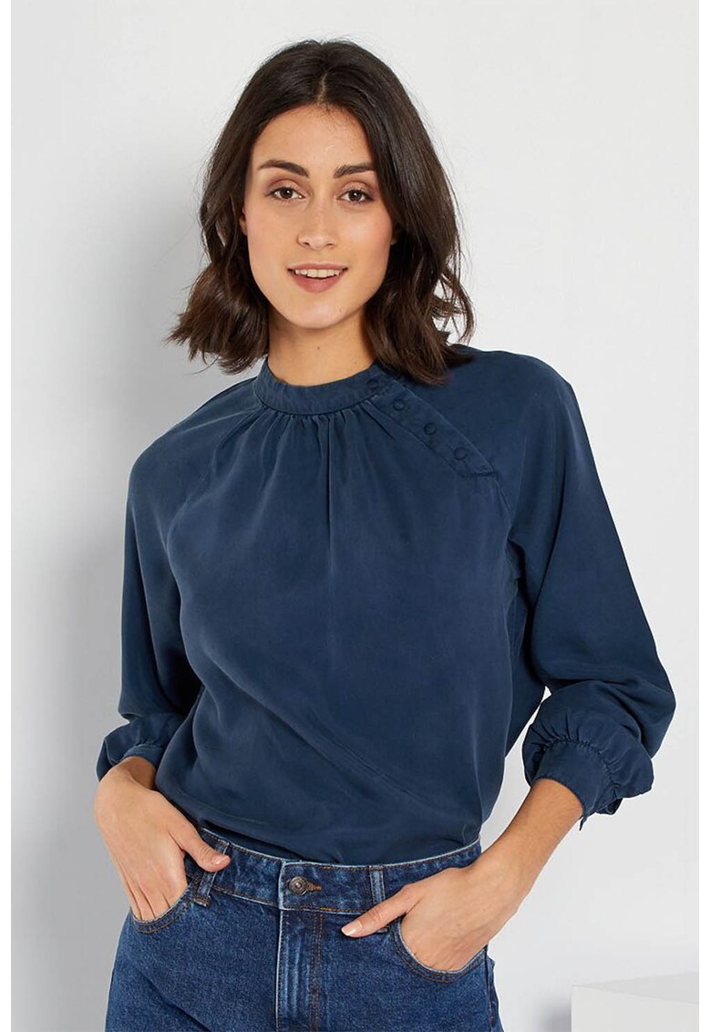 Bluza din lyocell cu fenta cu capse fashiondays imagine noua