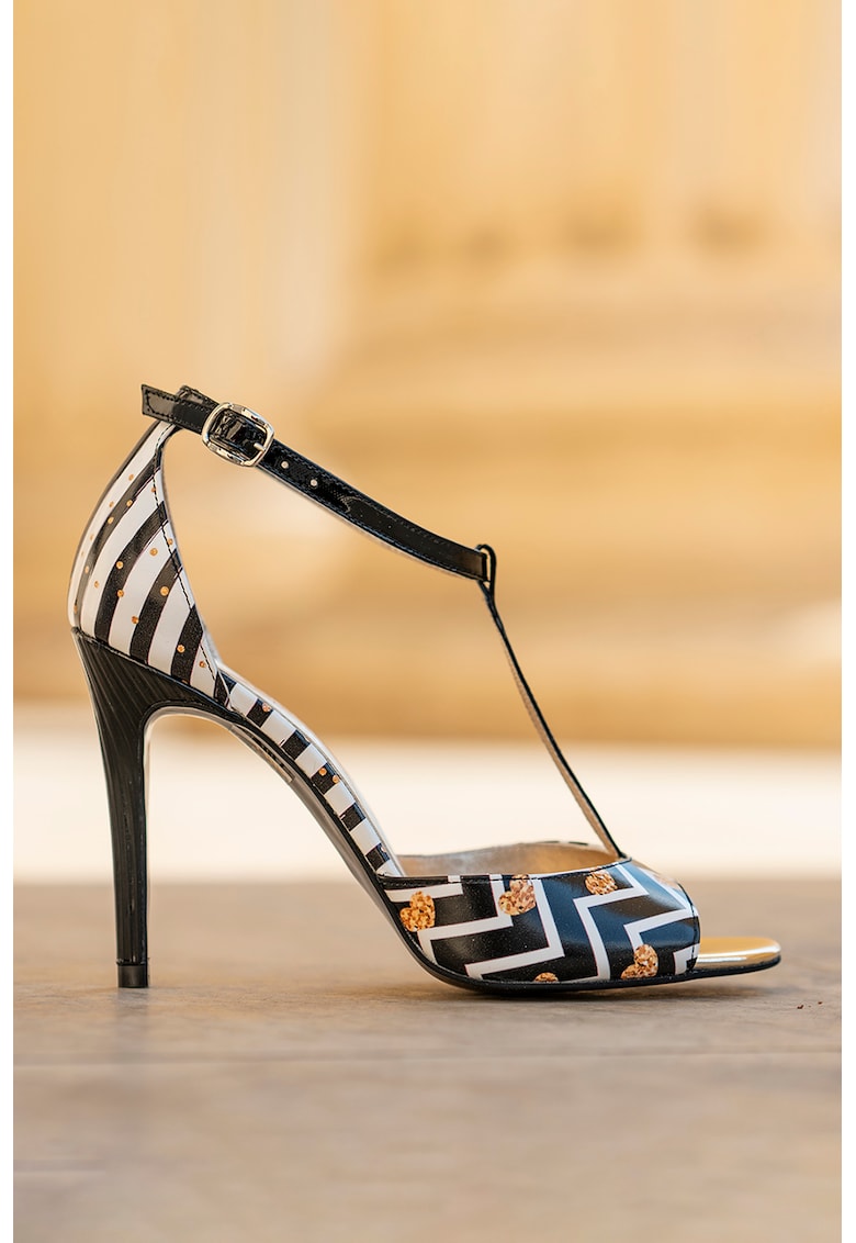 Sandale de piele cu model geometric Louise CONDUR by alexandru imagine super redus 2022