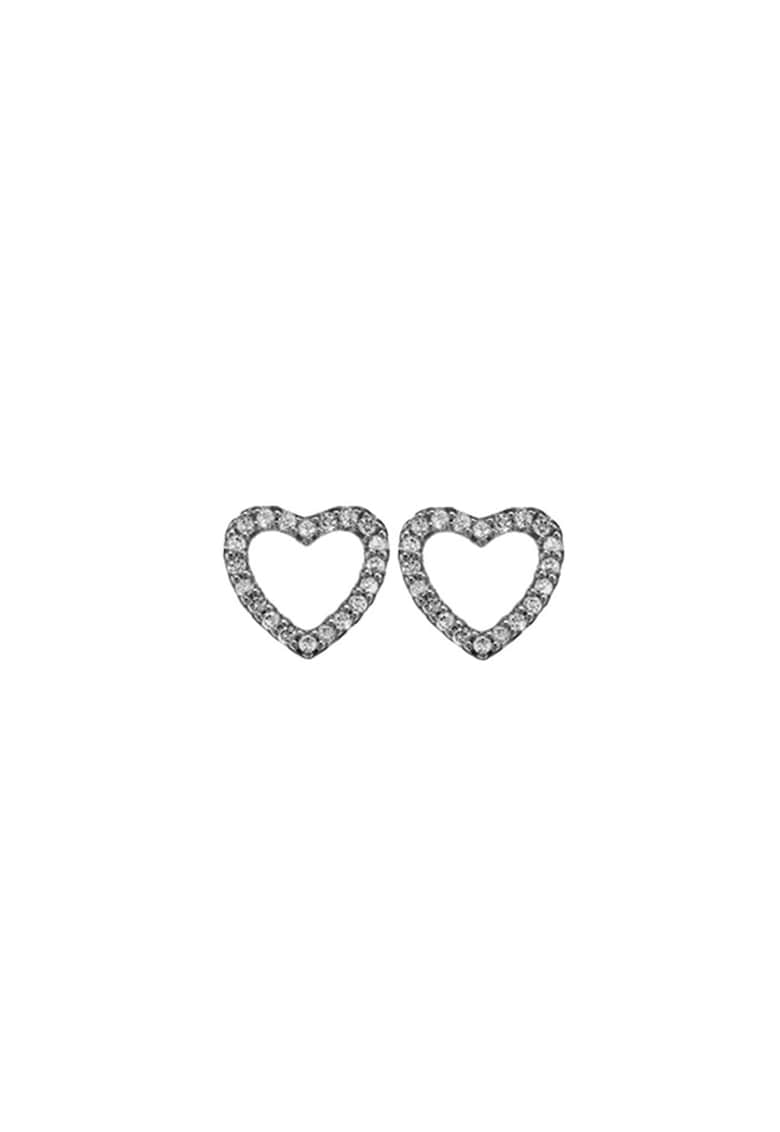 Cercei din argint veritabil in forma de inima Christina Jewelry&Watches imagine noua