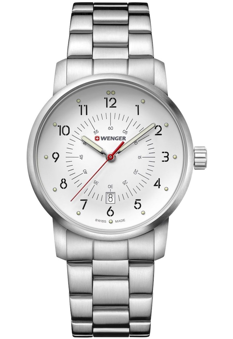 Ceas casual unisex 42 mm - Argintiu