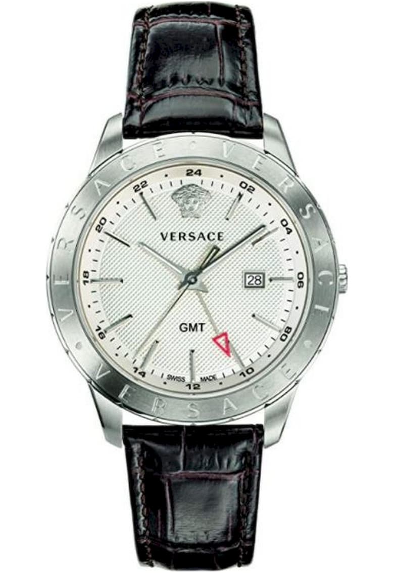 Ceas barbatesc elegant 43 mm - Argintiu/Negru