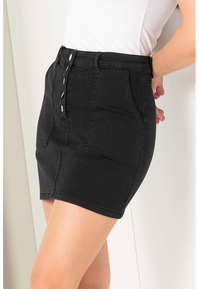 Fusta mini de denim cu nasturi Enya