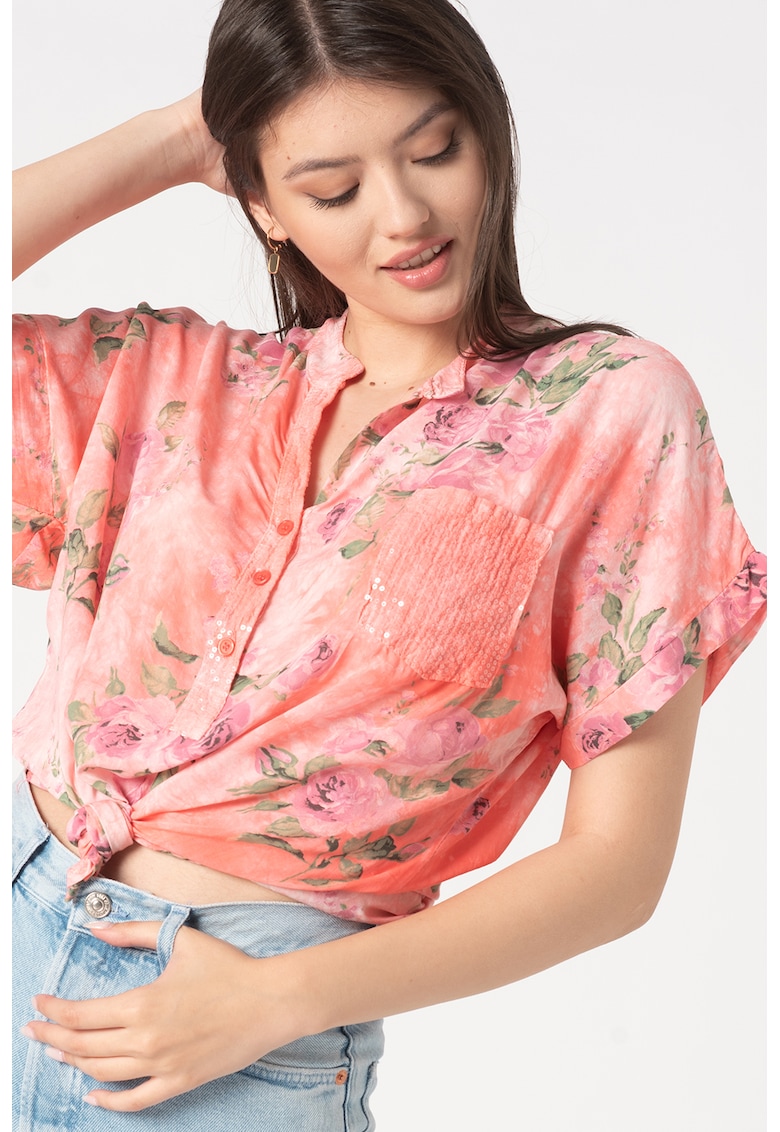 Bluza tip tunica cu model floral Metta