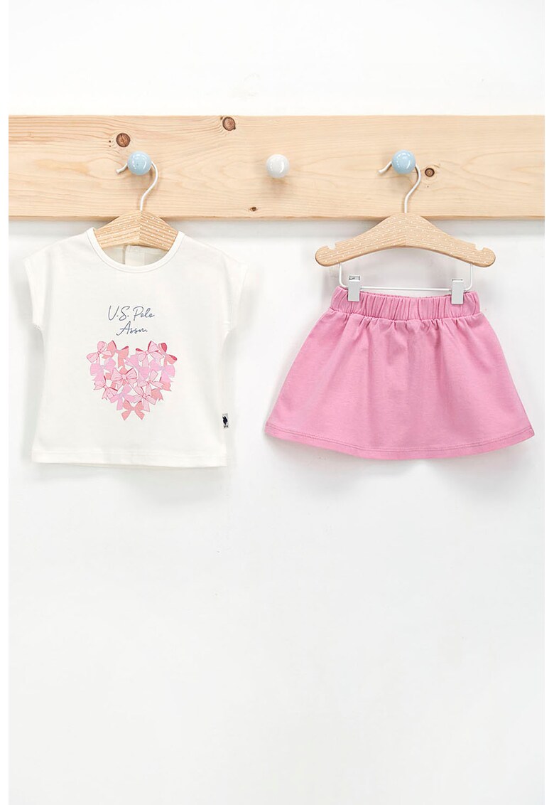 Set de tricou de bumbac si fusta