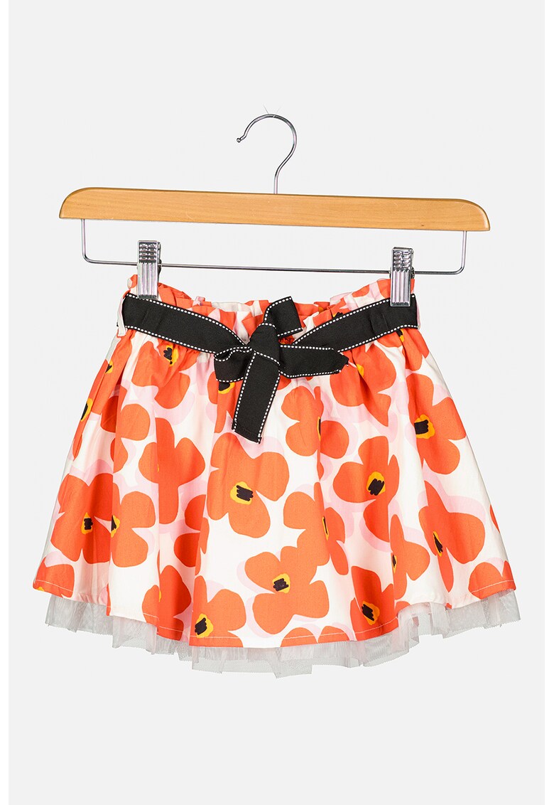 Fusta mini din bumbac cu imprimeu floral