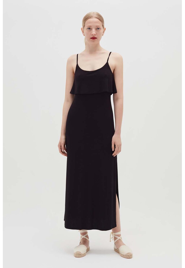 Rochie de jerseu cu slit lateral adanc