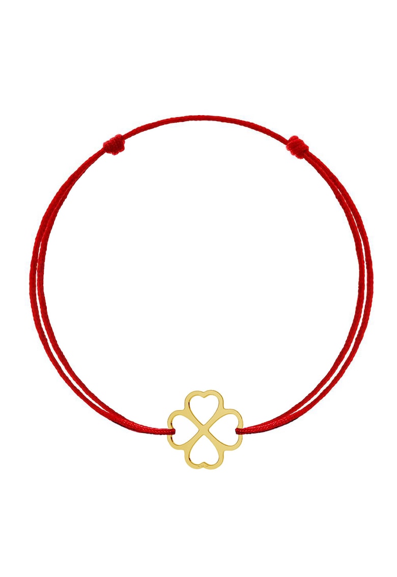 Bratara Kabbalah cu pandantiv din Aur 585 - 14K - Clover