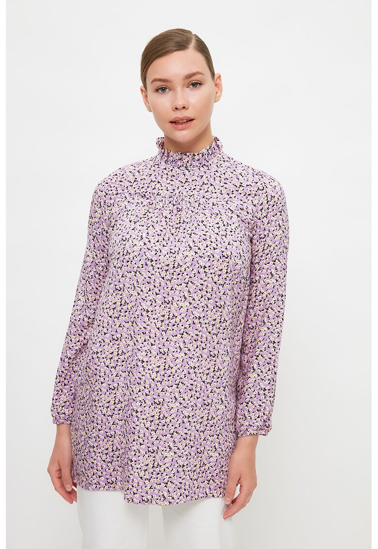 Bluza tip tunica cu imprimeu floral
