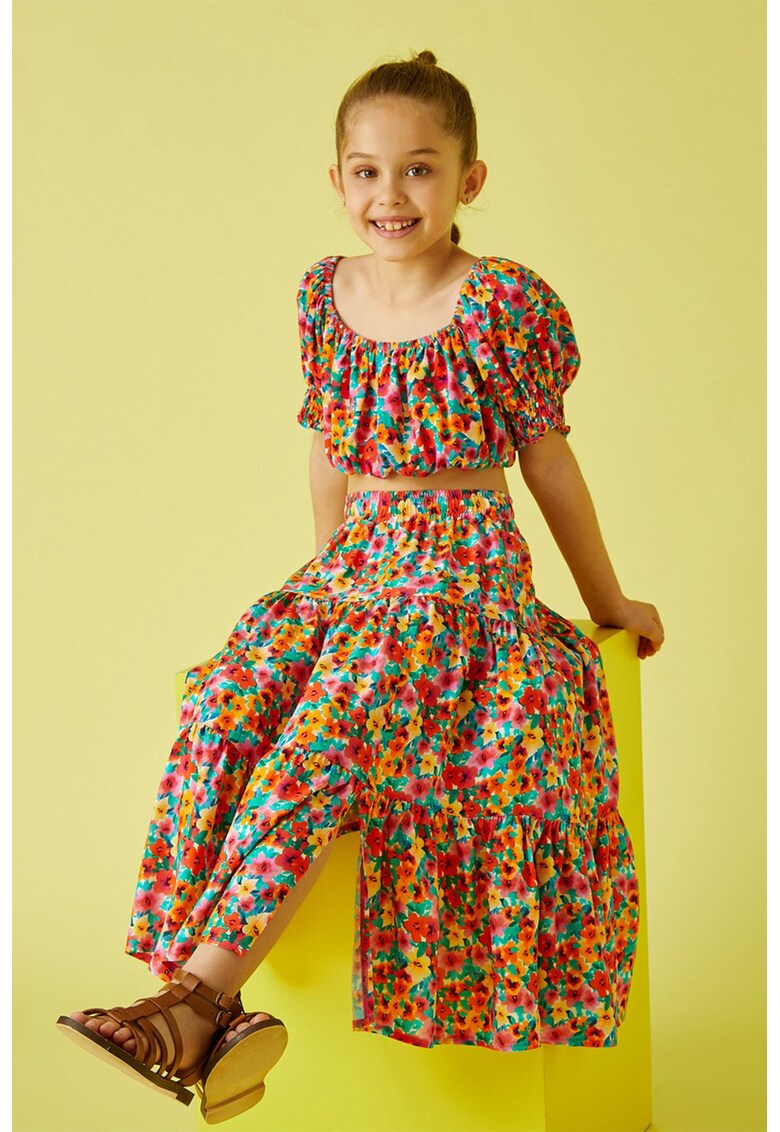 Fusta maxi cu imprimeu floral