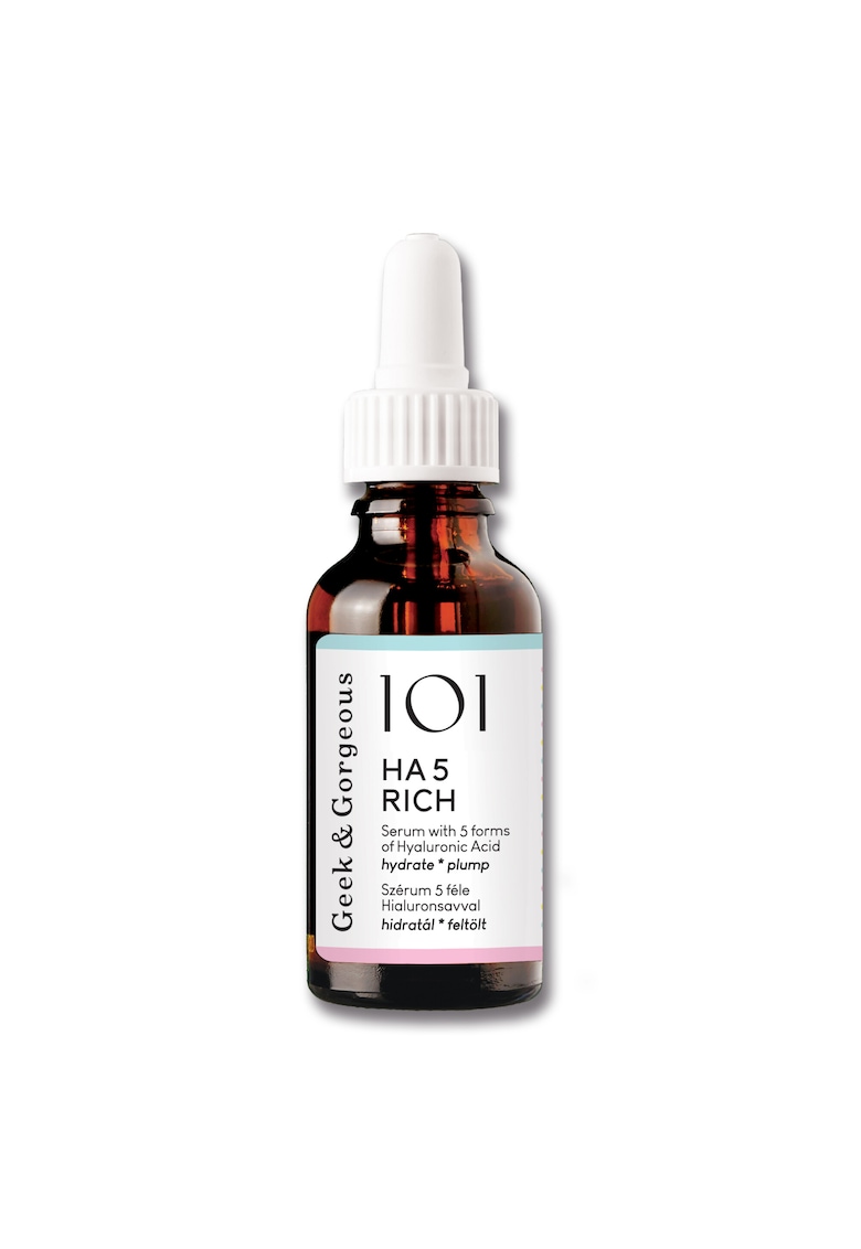 Serum HA 5 Rich extra hidratant cu 5 forme moleculare de Acid Hialuronic Geek&Gorgeous pentru ten normal/uscat - 30 ml