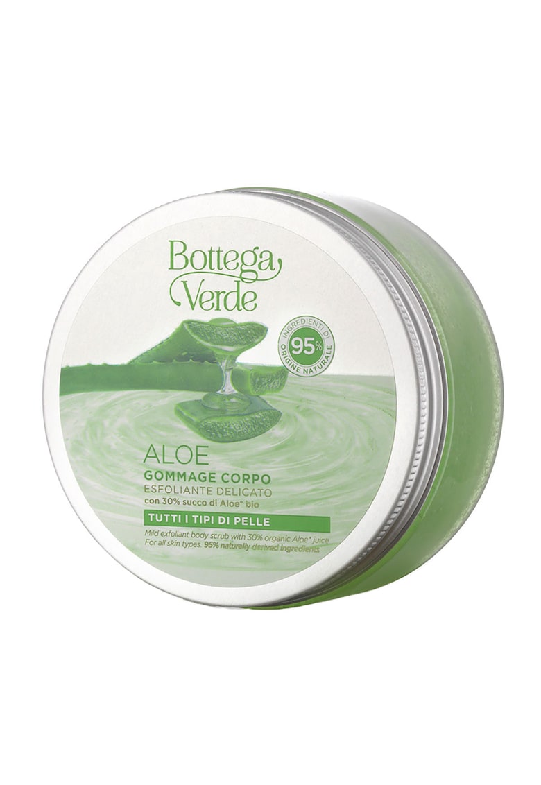 Exfoliant pentru Corp -  Bland si Natural - Cu Aloe Vera Bio - 95% Ingrediente Naturale - Aloe - 200 ML - Bottega Verde - Exfoliere Delicata si Revitalizanta - Hidratare Intensa - Calmarea si Regenerarea Pielii Sensibile