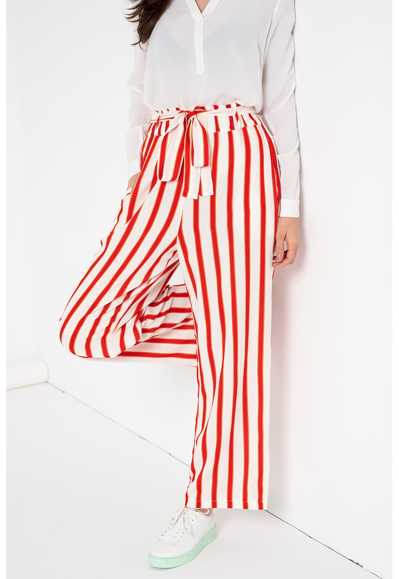 Pantaloni cu croiala ampla si dungi fashiondays imagine noua