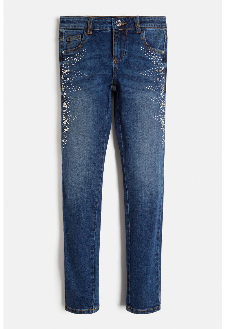 Blugi skinny cu strasuri