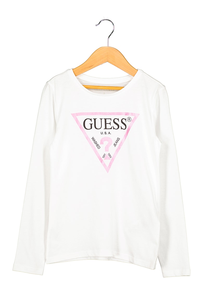 GUESS - Bluza de bumbac cu imprimeu logo