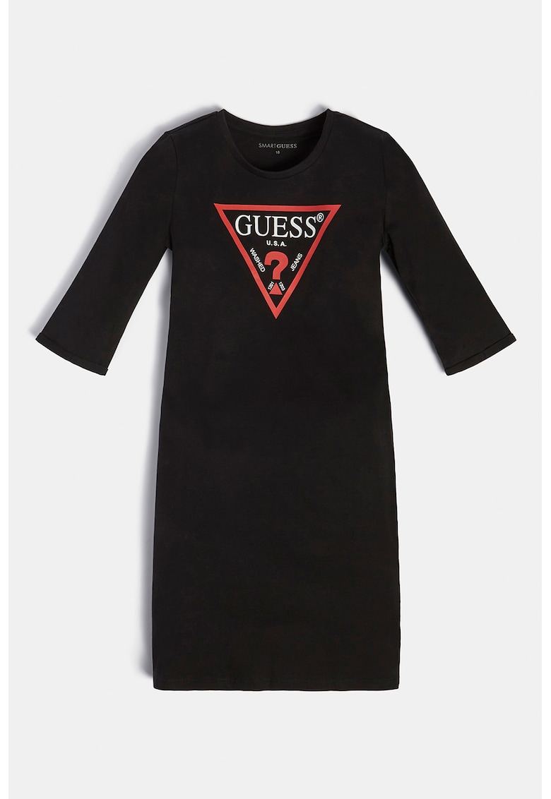 GUESS - Rochie din jerseu cu imprimeu logo triunghiular