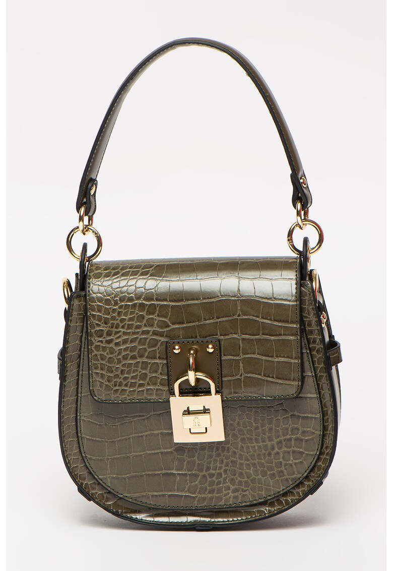 Geanta crossbody de piele ecologica cu aspect de piele de crocodil Bamalia