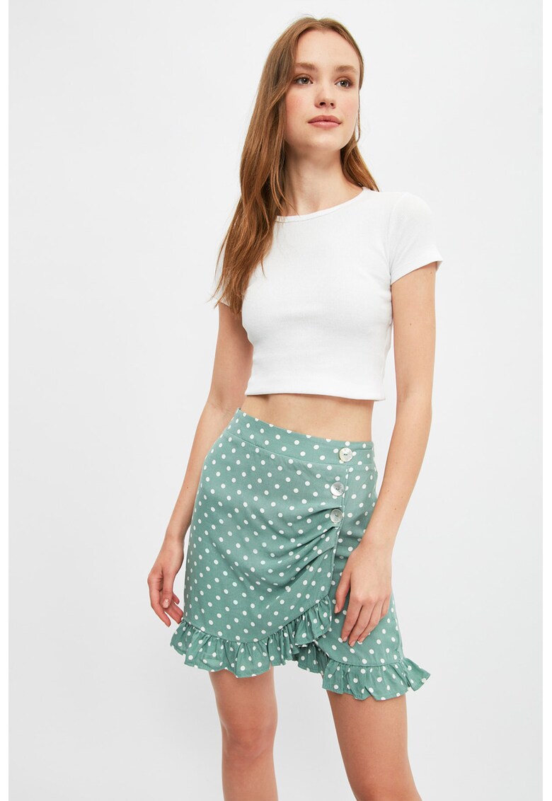Pantaloni-fusta cu model cu buline