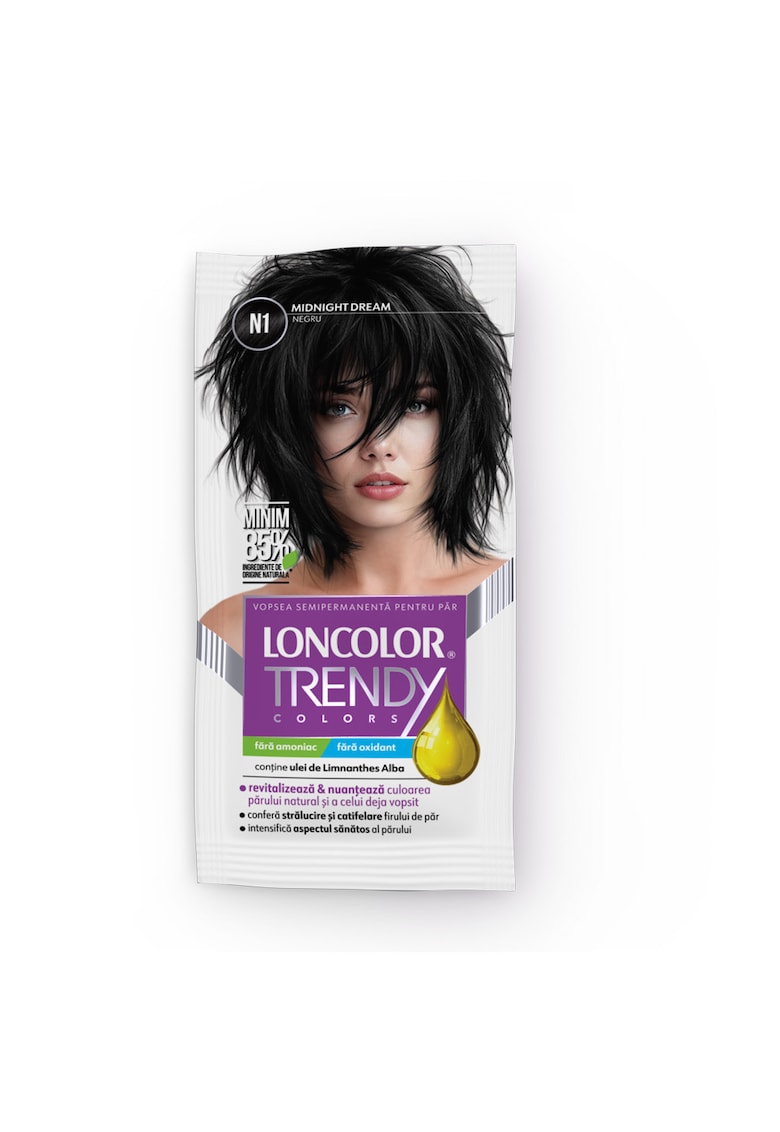 Vopsea de par semi-permanenta fara amoniac Trendy Colors - 50 ml - N1