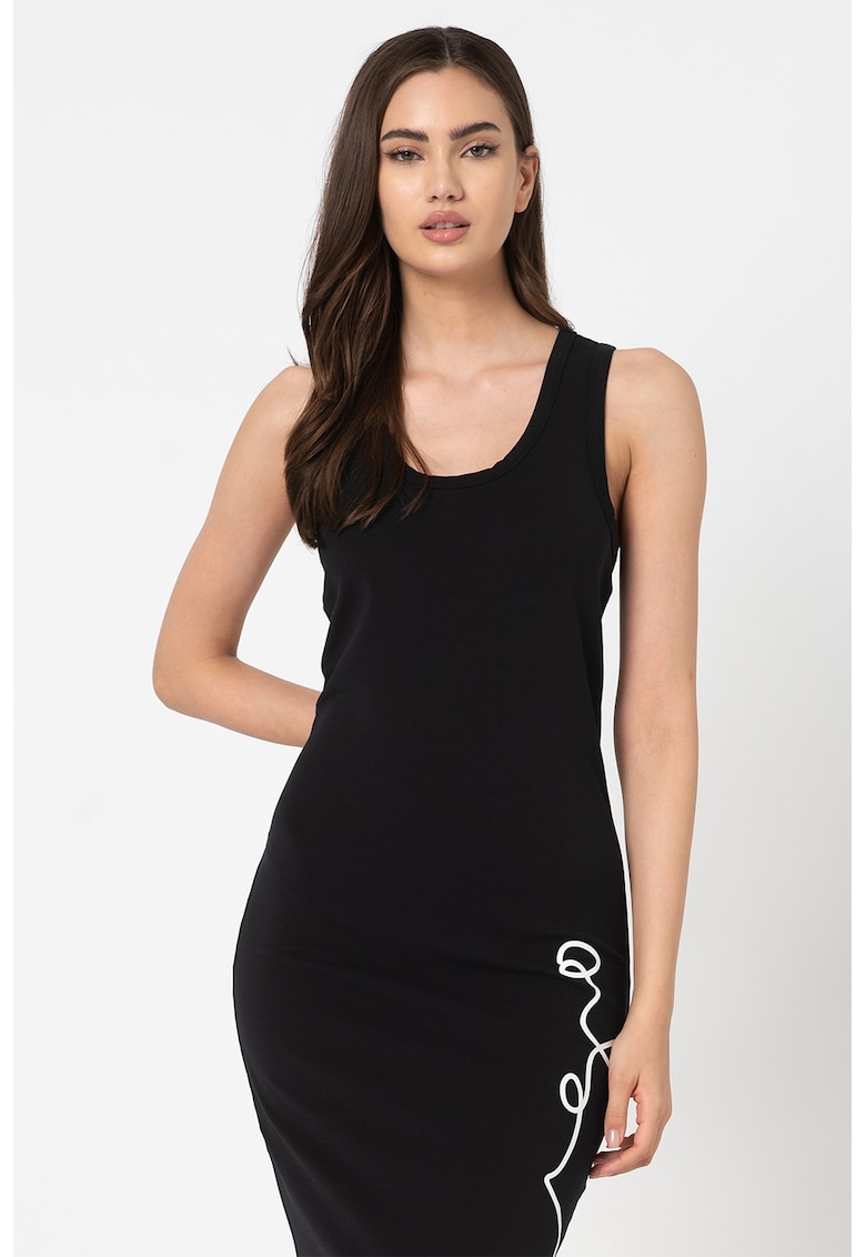 Rochie midi fara maneci cu imprimeu logo Namadra