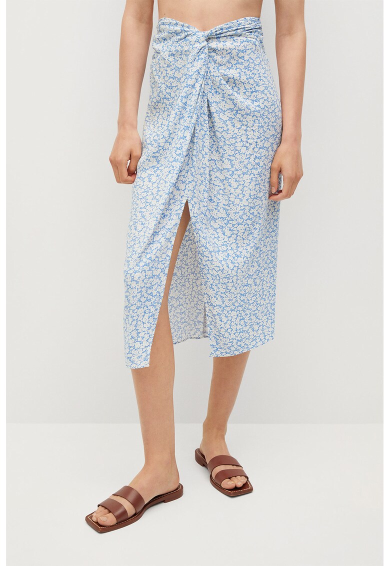 Fusta cu model petrecut si imprimeu floral Sand