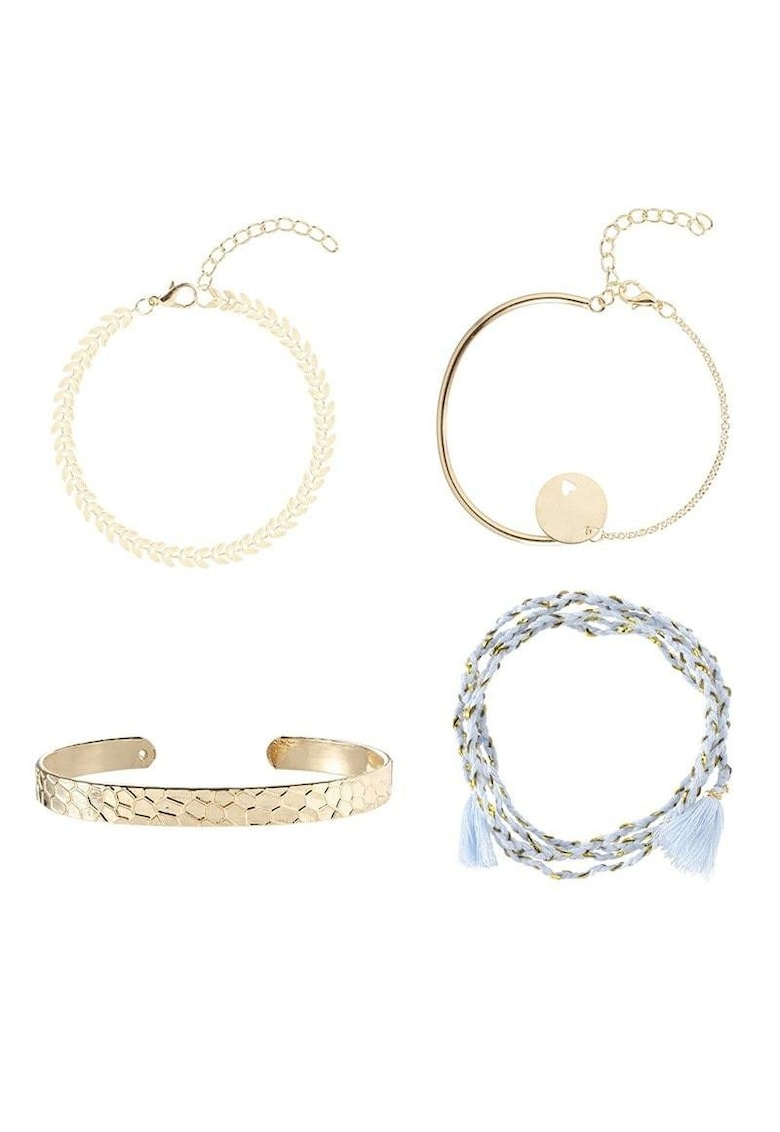 Set 4 bratari aurii - cu snur bleu - Tulla C3 -