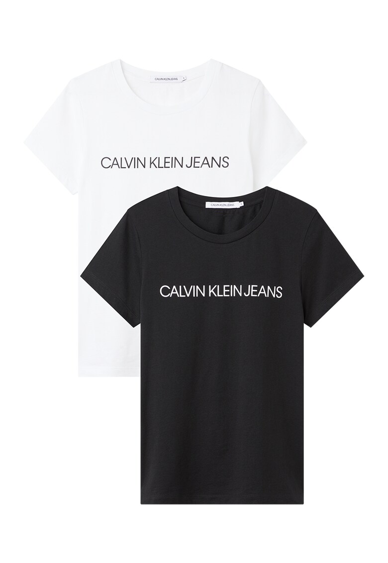 Set de tricouri slim fit de bumbac organic -2 piese CALVIN KLEIN JEANS imagine promotii 2022