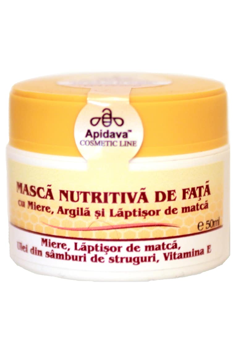 Masca de fata Apidava cu miere - argila si laptisor de matca - 50 ml