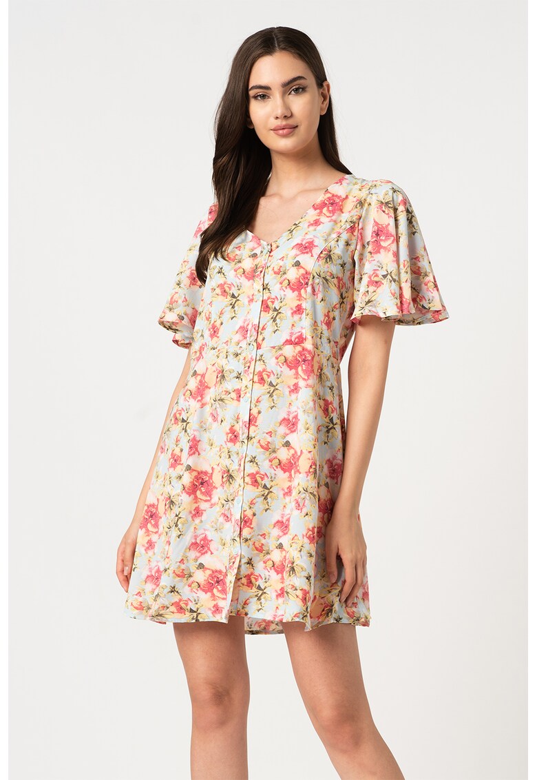 Rochie cu imprimeu floral si decolteu in V Daisy