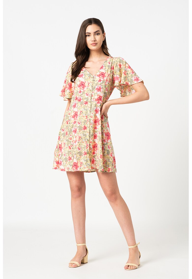 Rochie cu imprimeu floral si decolteu in V Daisy