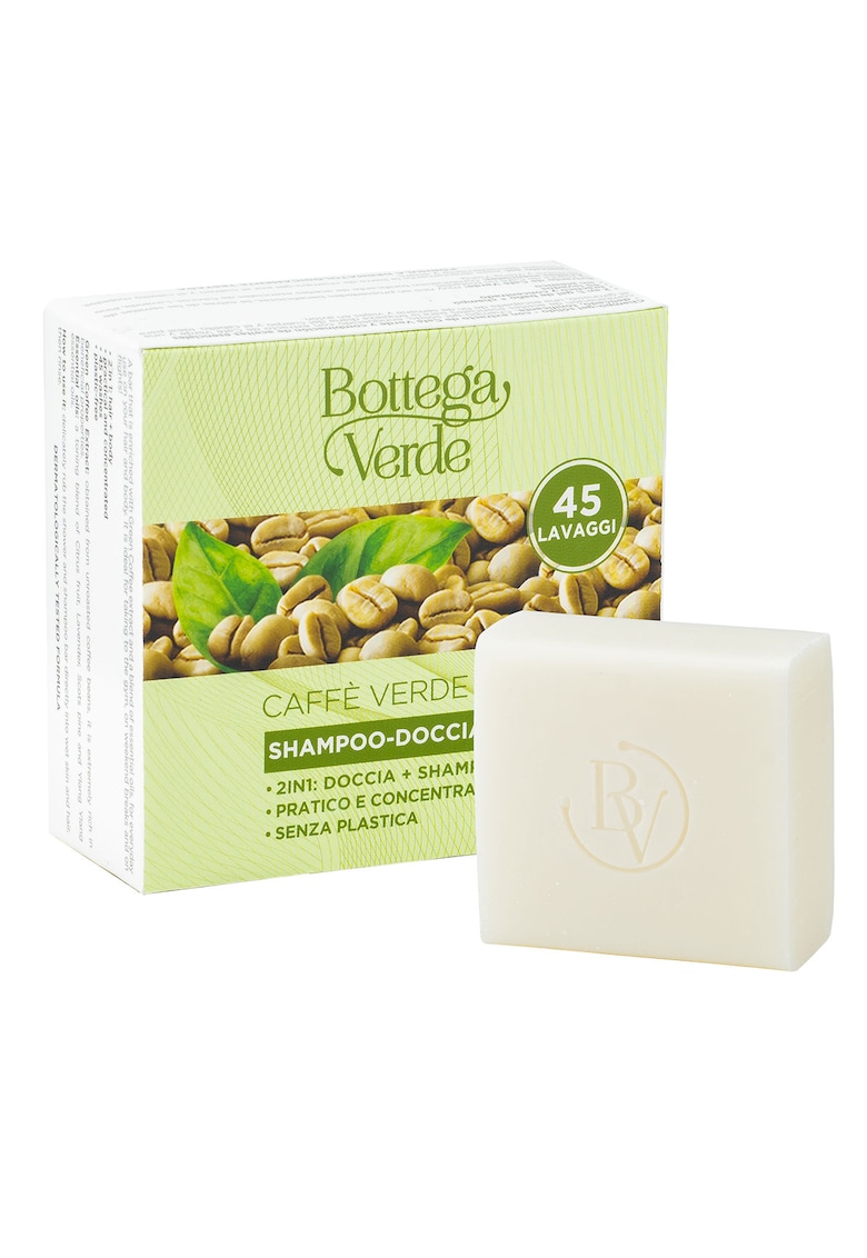 Gel de dus si sampon solid cu extract de cafea verde si mix de uleiuri esentiale - Caffè Verde - 60 G - Gel de dus si sampon solid cu extract de cafea verde si mix de uleiuri esentiale - Caffè Verde - 60 G -