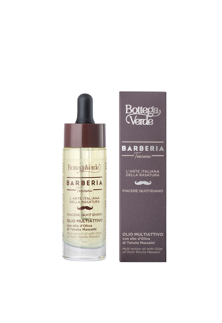 Ulei Multifunctional Pentru Ten si Barba -  Barberia Toscana - cu Ulei de Masline de la Palatul Massaini - Hraneste - Hidrateaza si Catifeleaza - Ideal pentru Ingrijire Zilnica - 30 ml