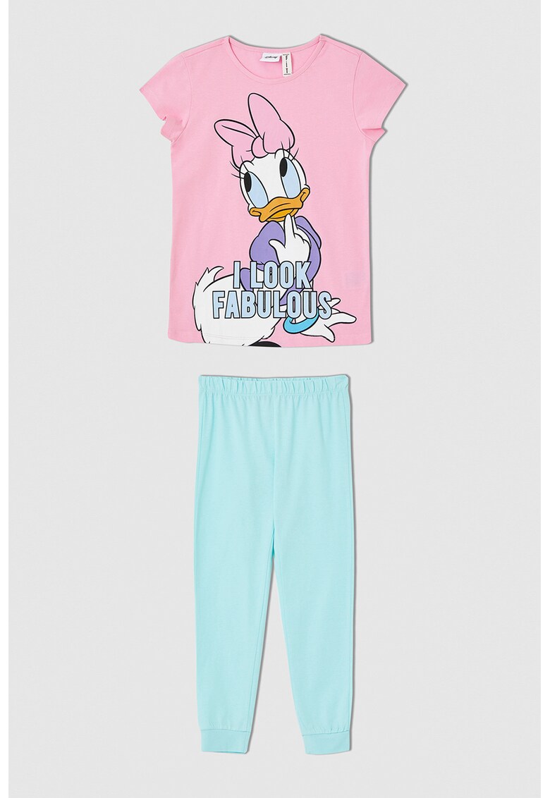 Pijama cu maneci scurte si imprimeu daisy duck