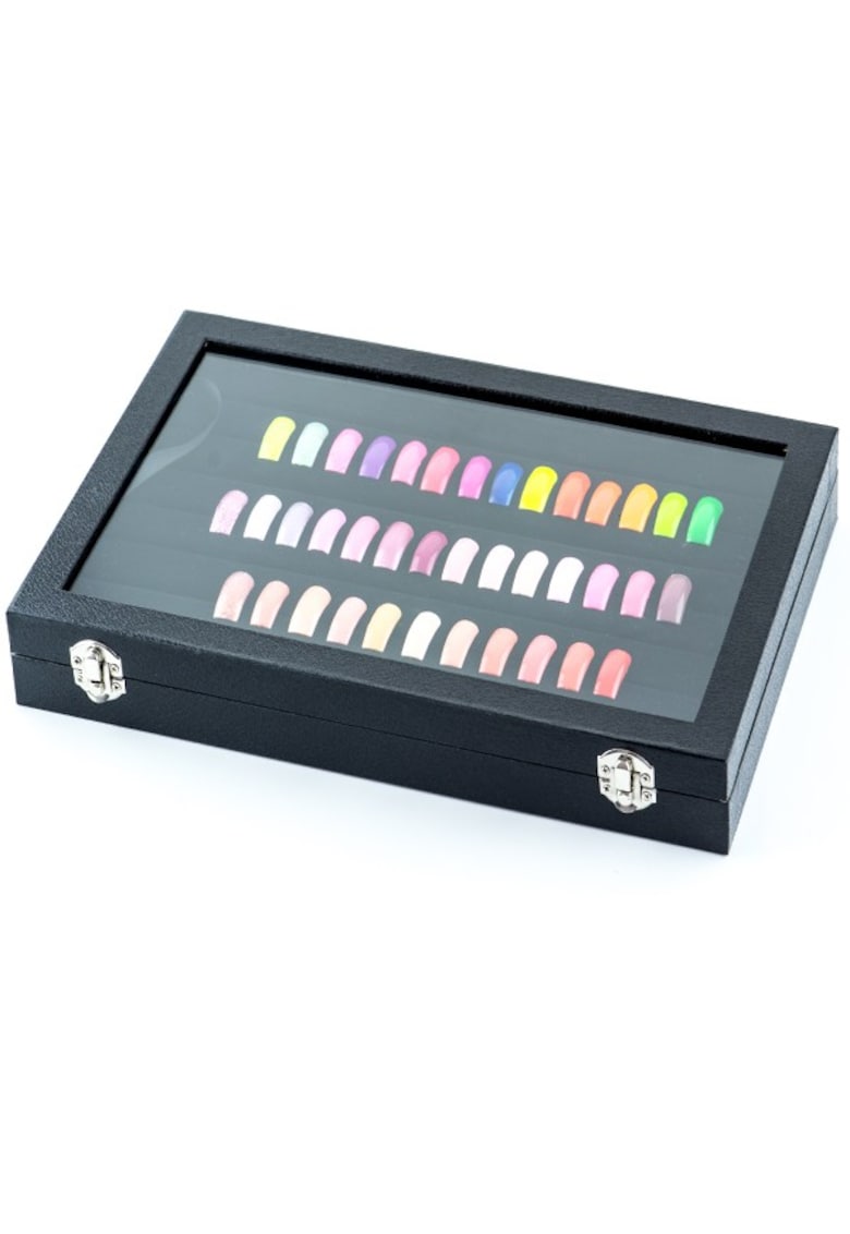 Cutie prezentare unghii cu geam din sticla Cutie prezentare unghii cu geam din sticla