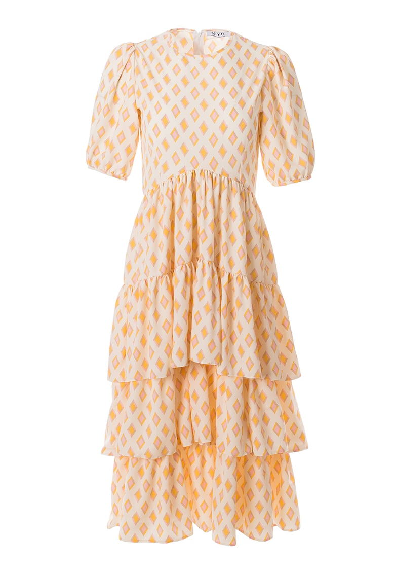 Rochie stratificata cu imprimeu geometric