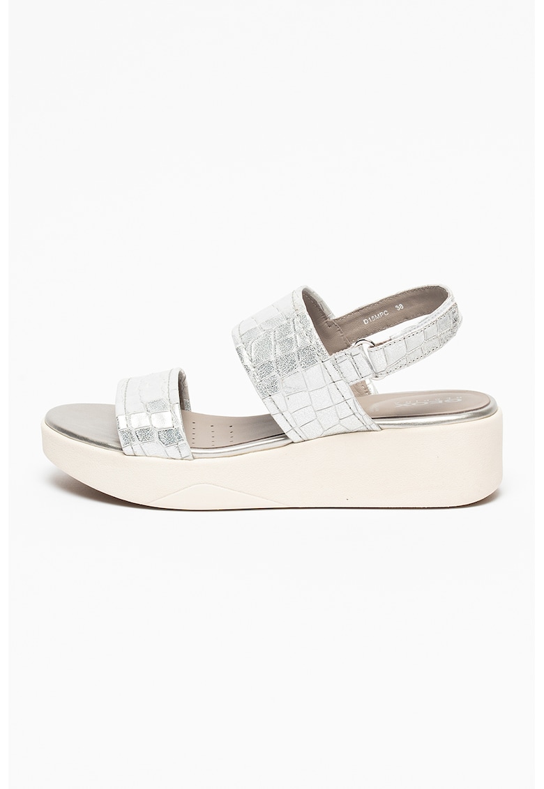 Sandale wedge cu aspect de piele de crocodil Laudara