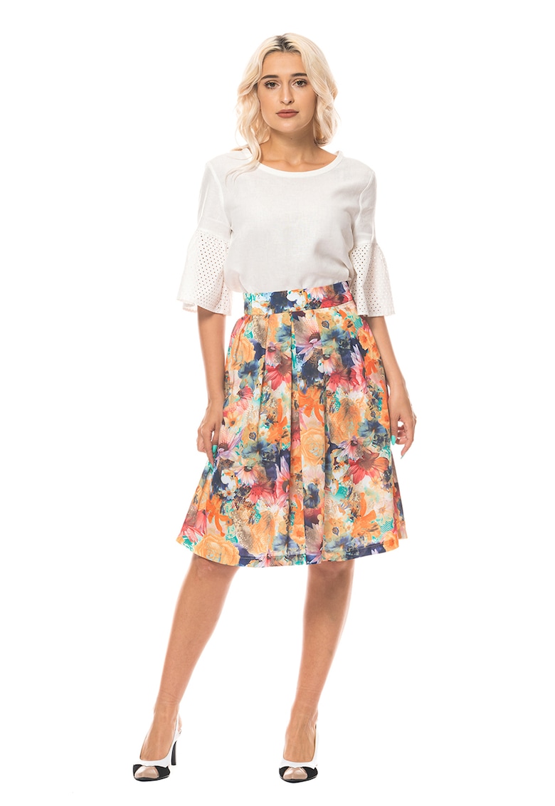 Fusta midi cu imprimeu floral