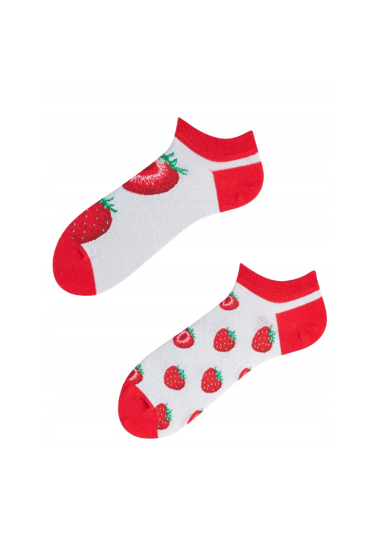 Sosete barbatesti pe glezna -  Imprimeu capsuni - Multicolor -