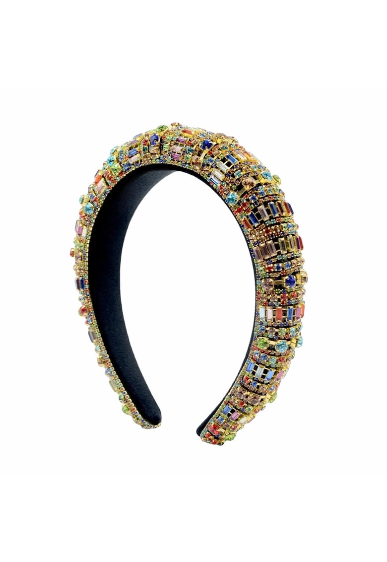 Bentita neagra - bufanta - cu pietre multicolore - Thilde C2 -