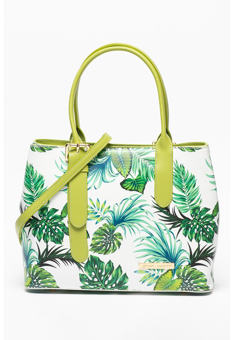 Geanta shopper de piele cu model grafic
