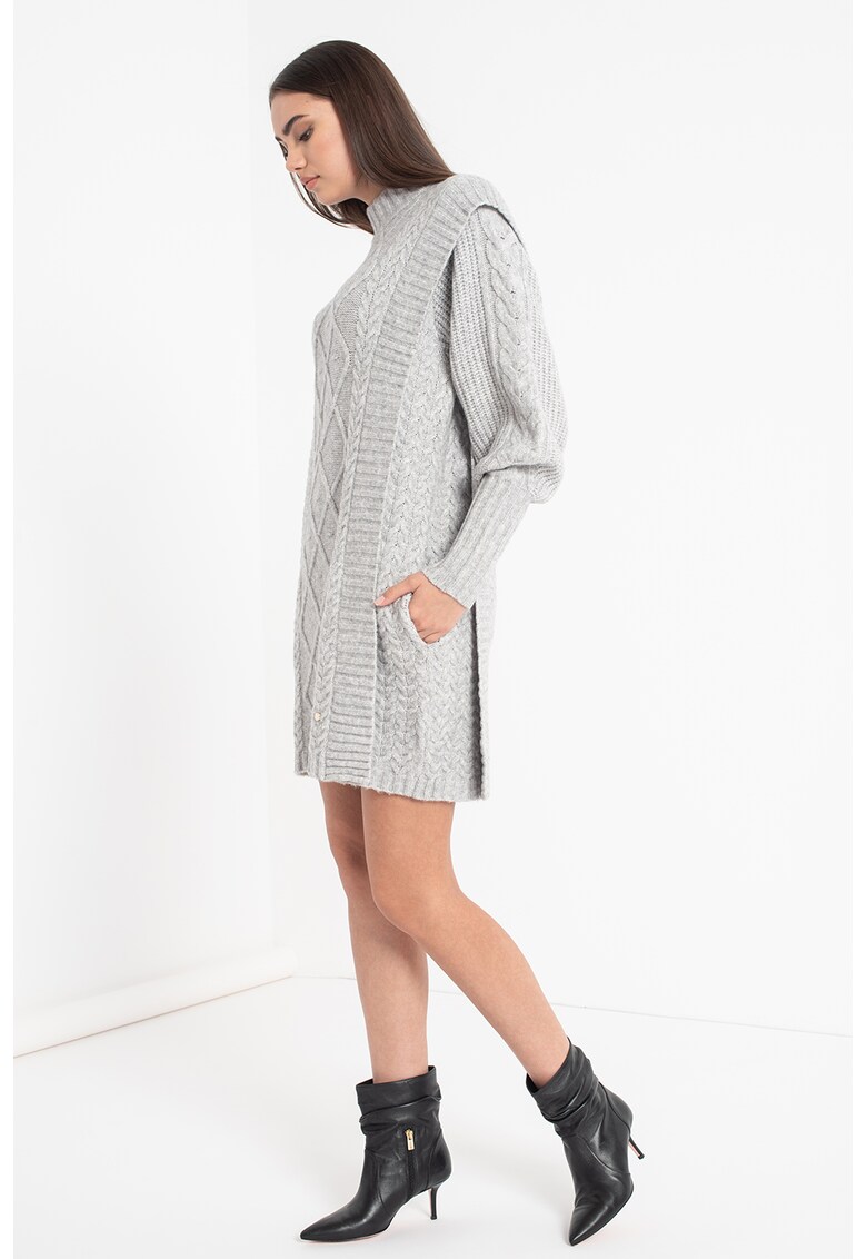 Rochie -pulover cu buzunare frontale fashiondays imagine noua